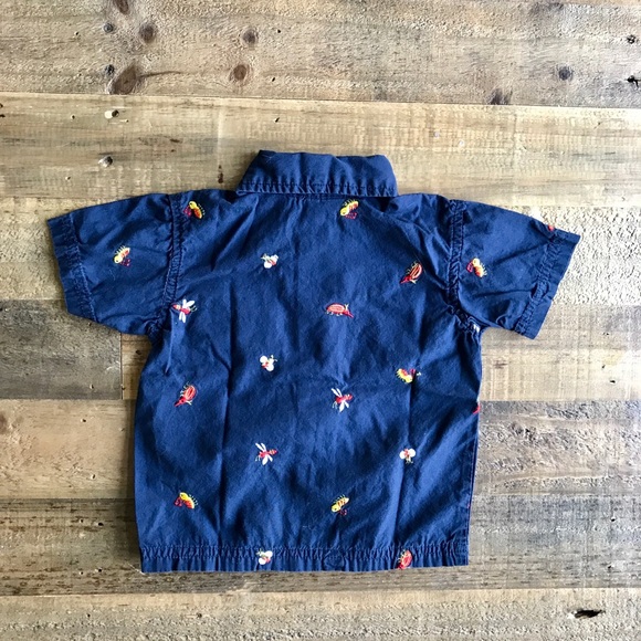 DONATING SOON!!!🎉HP🎉Bug Embroidered Shirt 12M - Picture 3 of 4